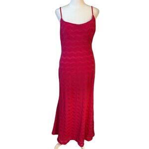 Bardot Red Chevron Knit Midi Slip Dress